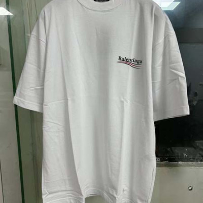 발렌시A가 2024 CAMPAIN 웨이브 워싱 반팔 티셔츠 (1:1 HIGH PREMIUM)