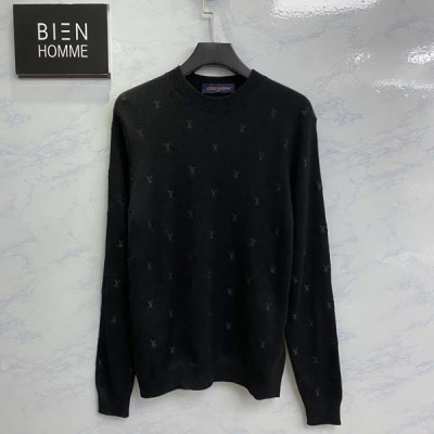 루이B통 자수 시그니처 울 메리노 크루넥 니트 (PREMIUM)