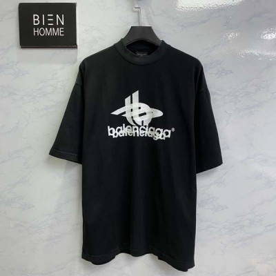 발렌시A가 레이어드 스포츠 프린트 반팔 티셔츠 (1:1 HIGH PREMIUM)