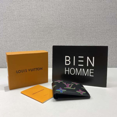 루이B통 모노그램 플라워 멀티플 소가죽 월릿