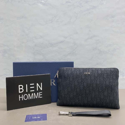 D올 오블리크 자카드 파우치 클러치 백 (2color)