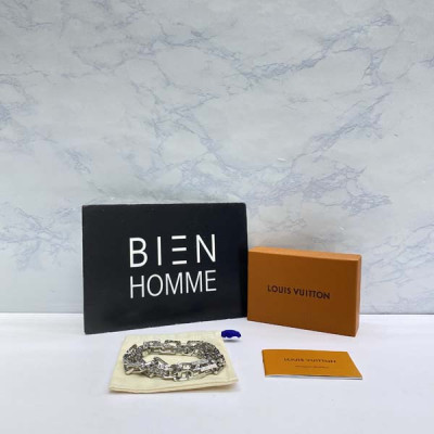 루이B통 모노그램 실버 체인 목걸이