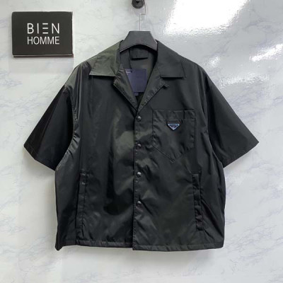 프RA다 삼각 플레이트 나일론 반팔 카라 셔츠 (PREMIUM)