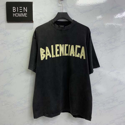 발렌시A가 테이프 레터 반팔 티 (1:1 HIGH PREMIUM)