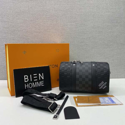 루이B통 다미에 인피니 시티 소가죽 키폴 크로스백