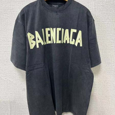 발렌시A가 테이프 타입 빈티지 반팔티셔츠 (1:1 HIGH PREMIUM)