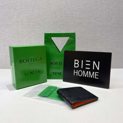 보*가 베*타 블랙 파파야 인트레치아토 소가죽 반지갑