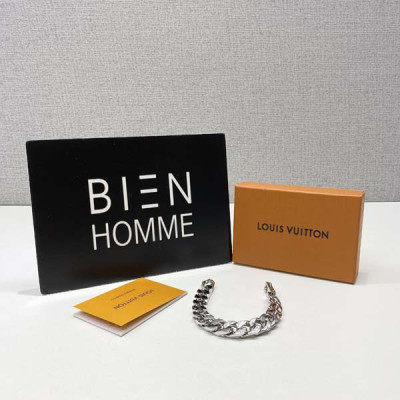루이B통 버질 모노그램 실버 쿠반 체인링크 팔찌