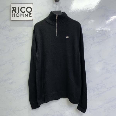 CEL*NE 엠브로이드 울 & 캐시미어 블렌드 하프지퍼 스웨터 (PREMIUM)