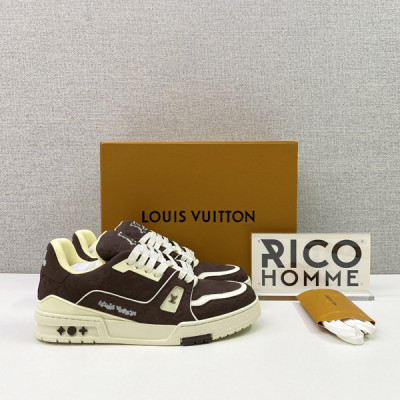 루이B통 LV 트레이너 스니커즈 모노그램 모카 브라운