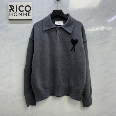 A미 블랙하트 드 꾀흐 폴로 메리노 니트 (PREMIUM)
