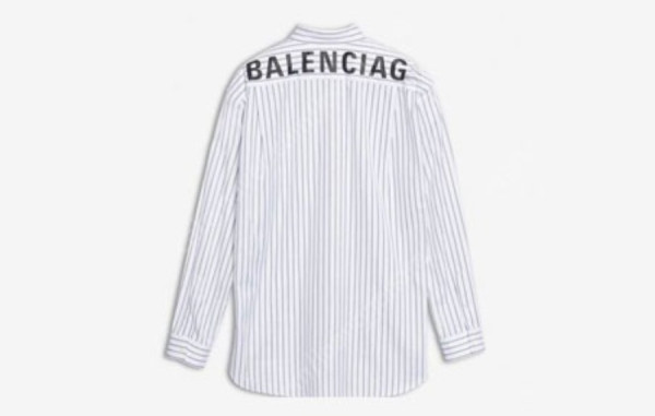 발렌시A가 백로고 루즈핏 스트라이프 셔츠 (PREMIUM)