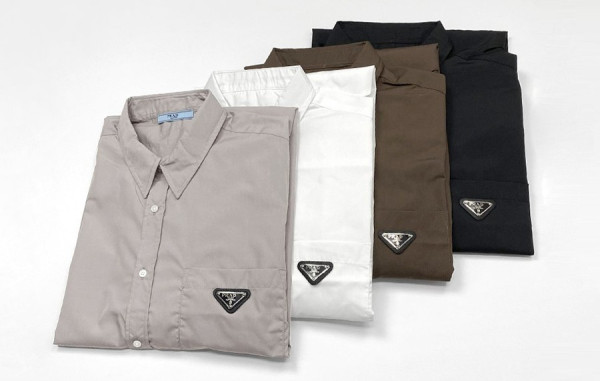 프RA다 포켓 삼각 플레이트 면 셔츠 (4color)