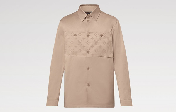 루이B통 플록 캐주얼 코튼 포켓 오버핏 셔츠 (PREMIUM)