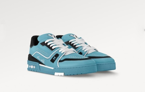 루이B통 LV 트레이너 스니커즈 틸 블루 블랙