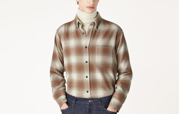 남녀공용 로로피A나 잭 브러시드 체크 셔츠 (PREMIUM)