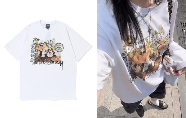 S투시 x Denim Tears Annie lee 반팔 티셔츠 (HIGH QUALITY)