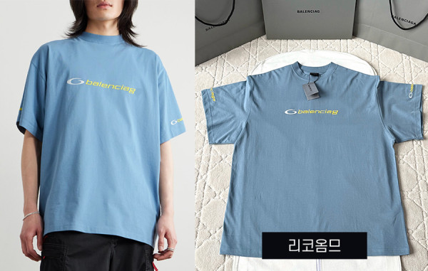 남녀공용 발렌시A가 스포츠 오버핏 반팔 티셔츠 (1:1 HIGH PREMIUM)