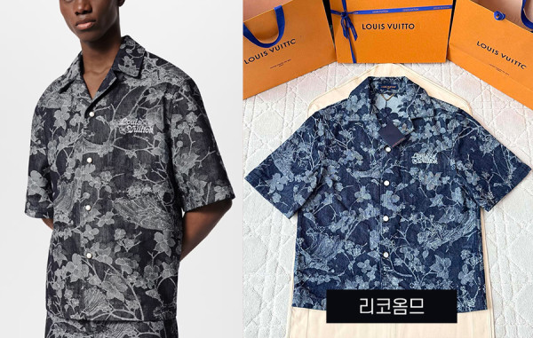 남녀공용 루이B통 자카드 시그니처 클래식 반팔 셔츠 & 쇼츠 팬츠 (1:1 HIGH PREMIUM)