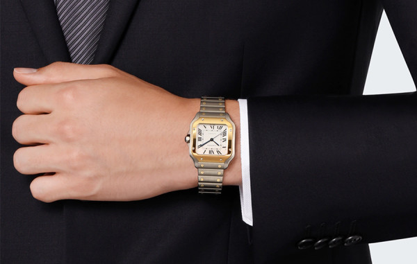 까르*에 산토스 옐로우골드 콤비 미디움 41.9mm×35.1mm 1:1 최상급 (싱크 98.6%)