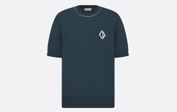 D올 CD Diamond 콘트라스트 니트 반팔 티셔츠 (PREMIUM)