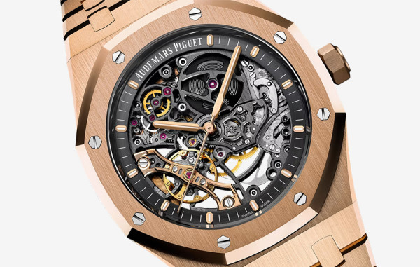 오데*피게 로얄오크 15407 더블 밸런스 휠 오픈워크 핑크골드 스켈레톤 41mm 1:1 최상급 (싱크 96.3%)