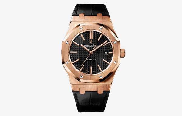 오데*피게 로얄오크 15400 핑크골드 흑판 가죽스트랩 41mm 1:1 최상급 (싱크 98.9%)