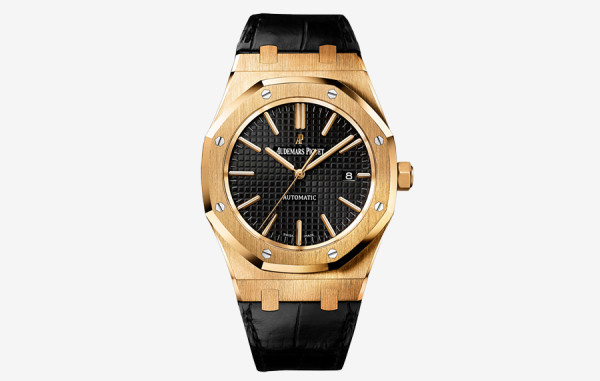 오데*피게 로얄오크 15400 옐로우골드 흑판 가죽스트랩 41mm 1:1 최상급 (싱크 98.9%)