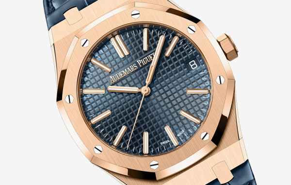 오데*피게 로얄오크 15510 50주년 한정판 핑크골드 청판 가죽스트랩 41mm 1:1 최상급 (싱크 98.9%)