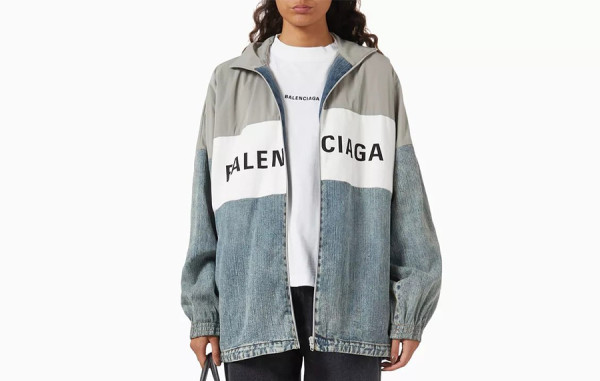 발렌시A가 데님 하프 윈드브레이커 자켓