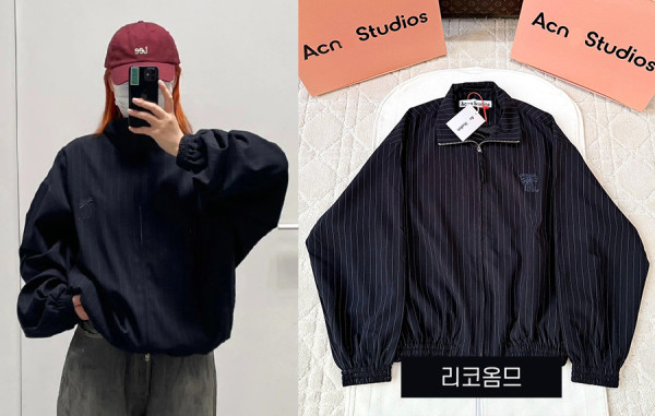 ACN 핀스트라이프 리본 하이넥 자켓 (1:1 HIGH PREMIUM)