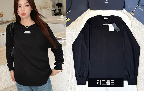 D올 Paris 시그니처 라벨 롱 슬리브 티셔츠 (1:1 HIGH PREMIUM)