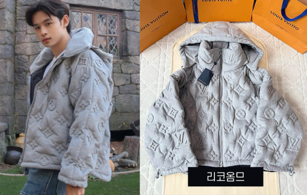 남녀공용 루이B통 오버핏 모노그램 보이후드 푸퍼 패딩 (1:1 HIGH PREMIUM)