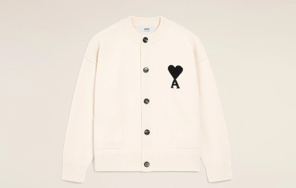 A미 블랙하트 드 꾀흐 폴로 메리노 니트 가디건 (PREMIUM)