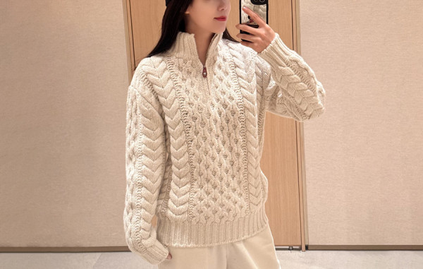 로로피A나 발두기아 케이블 하프집업 니트 스웨터 (PREMIUM)