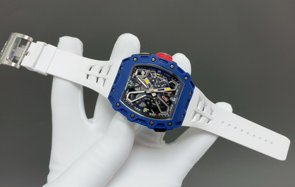 리차*밀 RM35-03 라파엘 나달 TPT 카본(블루/건담) 화이트 러버밴드 43mm×50mm 1:1 최상급 (싱크 98.9%)