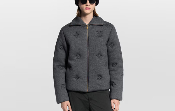 남녀공용 루이B통 모노그램 니티드 다운 블루종 자켓 (PREMIUM)