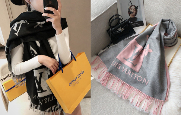 루이B통 포켓 자카드 롱 머플러 (3color)